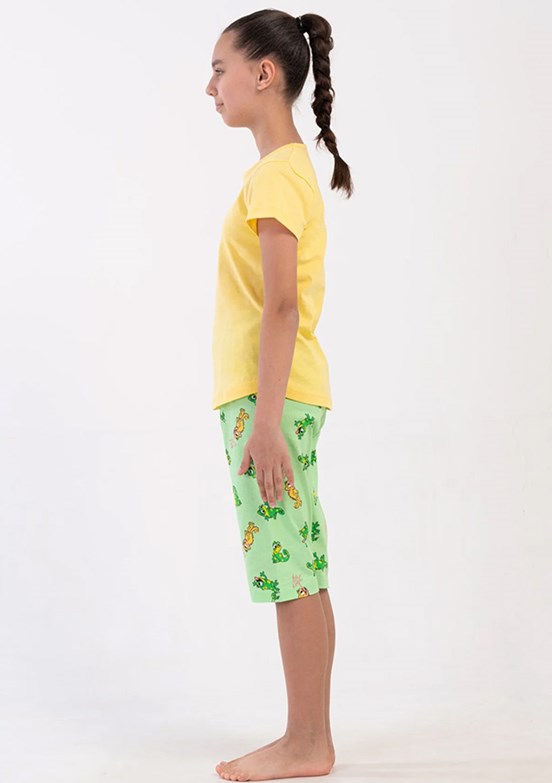 VİENETTA Sarı Kız Çocuk Pijama Şort Takım