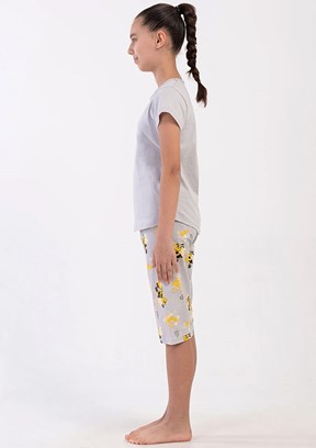 VİENETTA Gri Kız Çocuk Pijama Şort Takım