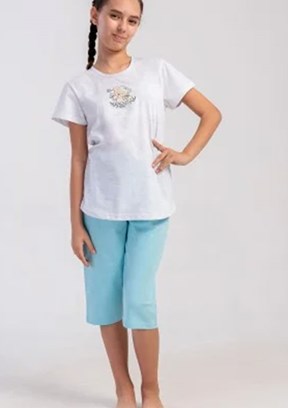 VİENETTA Mavi Kız Çocuk Pijama Şort Takım