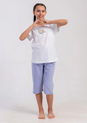 VİENETTA Mor Kız Çocuk Pijama Şort Takım