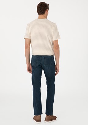PİERRE CARDİN Mavi Erkek Straight Jean Pantolon
