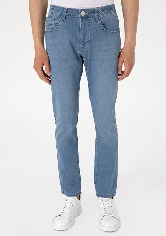 PİERRE CARDİN Mavi Erkek Slim Jean Pantolon