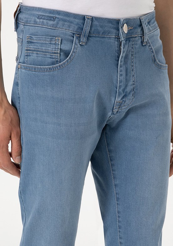 PİERRE CARDİN Mavi Erkek Slim Jean Pantolon