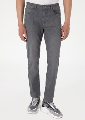 PİERRE CARDİN Gri Erkek Slim Jean Pantolon