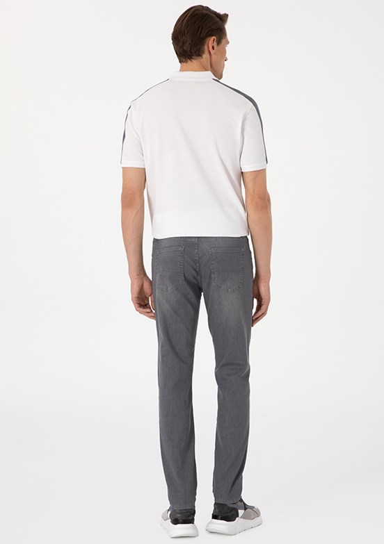 PİERRE CARDİN Gri Erkek Slim Jean Pantolon