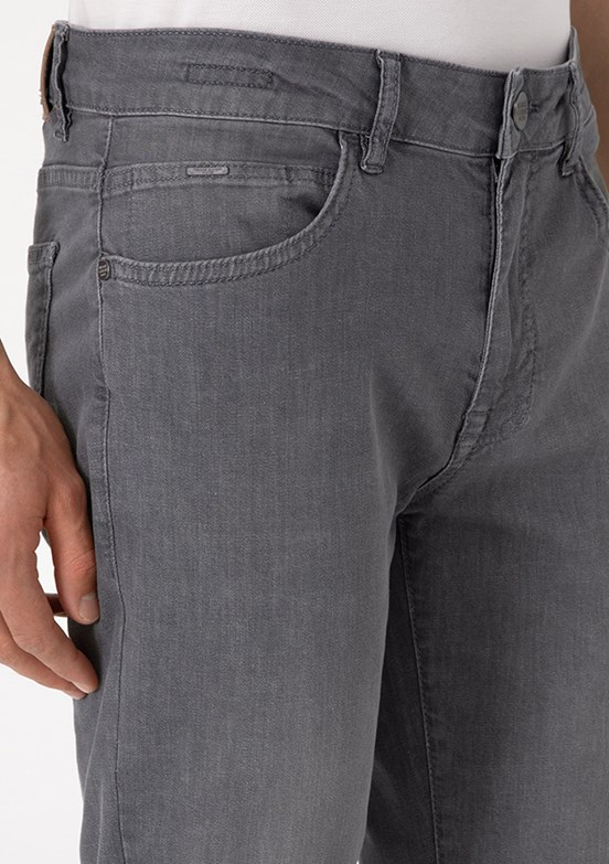 PİERRE CARDİN Gri Erkek Slim Jean Pantolon