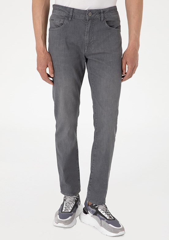 PİERRE CARDİN Gri Erkek Slim Jean Pantolon
