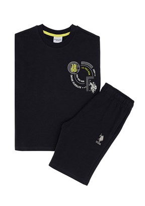 US POLO ASSN Antrasit Erkek Çocuk Şortlu İkili Takım