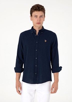 US POLO ASSN Lacivert Erkek Uzun Kol Gömlek