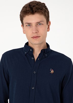 US POLO ASSN Lacivert Erkek Uzun Kol Gömlek