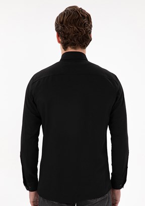 US POLO ASSN Siyah Erkek Dokuma Gömlek