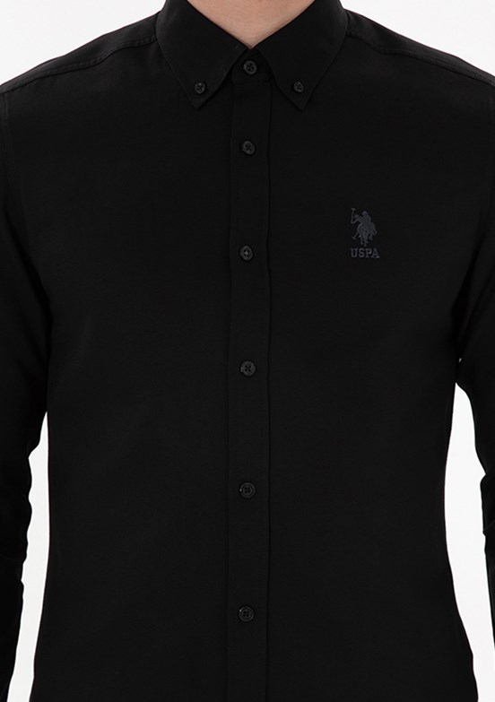 US POLO ASSN Siyah Erkek Dokuma Gömlek
