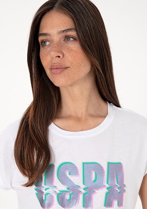 US POLO ASSN Beyaz Kadın Örme T-shirt