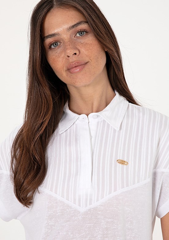 US POLO ASSN Beyaz Kadın Örme T-Shirt