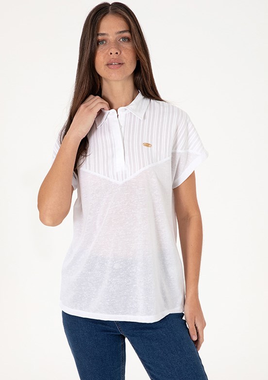 US POLO ASSN Beyaz Kadın Örme T-Shirt