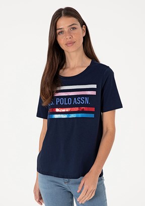 US POLO ASSN Lacivert Kadın Örme T-shirt