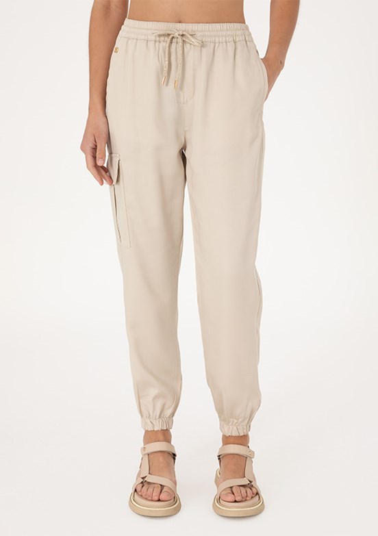 US POLO ASSN Bej Kadın Normal Bel Pantolon