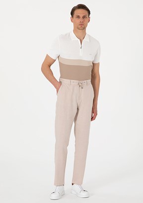 PİERRE CARDİN Bej Erkek Dokuma Pantolon