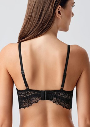 NEW BRA - 3384250000 Kadın Siyah Destekli Dantelli Sütyen