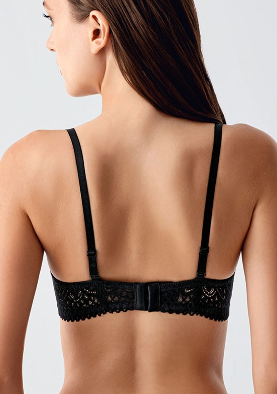 NEW BRA - 3383500000 Kadın Siyah Desteksiz Dantelli Sütyen