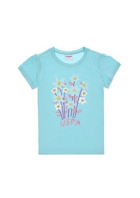US POLO ASSN Mavi Kız Çocuk Regular T-Shirt