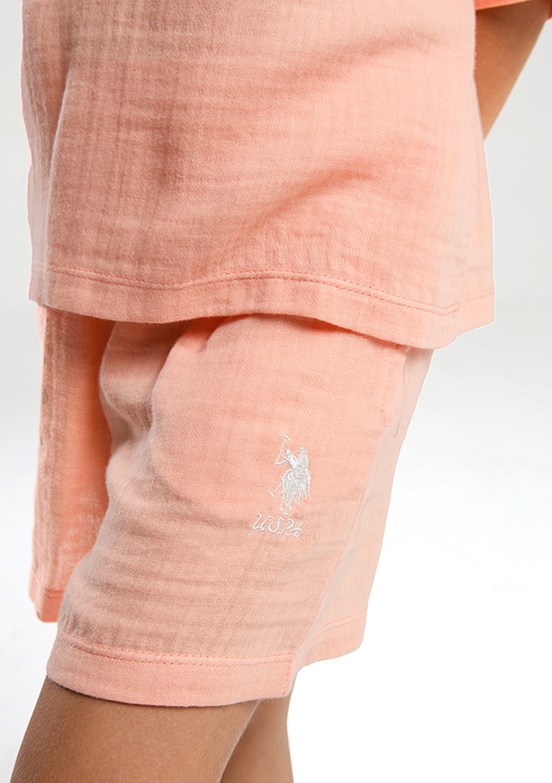 US POLO ASSN Turuncu Kız Çocuk Pijama Takımı