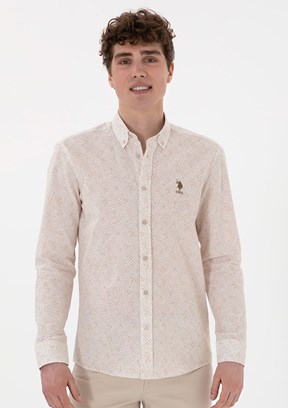 US POLO ASSN Kahverengi Erkek Dokuma Gömlek