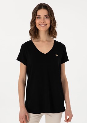US POLO ASSN Siyah Kadın Comfort T-Shirt
