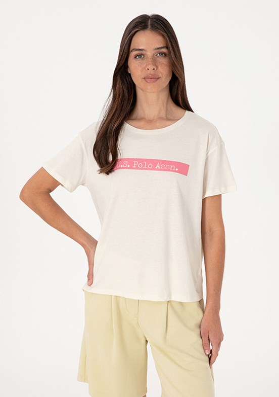 US POLO ASSN Beyaz Kadın Comfort T-Shirt