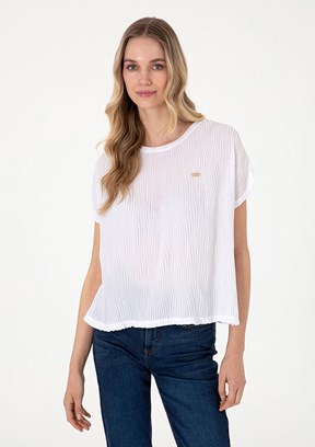 US POLO ASSN Beyaz Kadın A-Form Fit T-Shirt