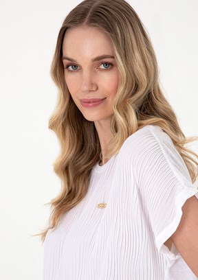 US POLO ASSN Beyaz Kadın A-Form Fit T-Shirt