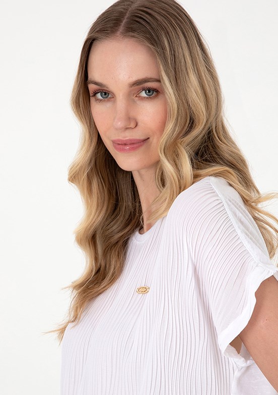 US POLO ASSN Beyaz Kadın A-Form Fit T-Shirt