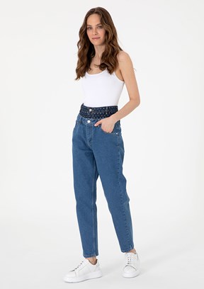 PIERRE CARDIN Mavi Kadın Normal Bel Jean Pantolon