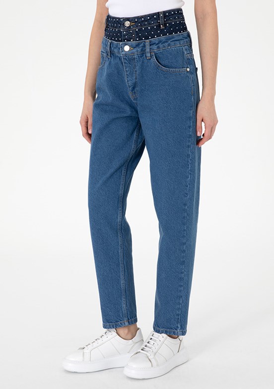 PIERRE CARDIN Mavi Kadın Normal Bel Jean Pantolon