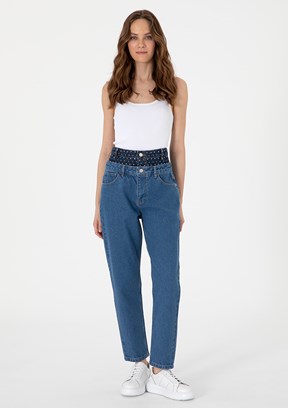 PIERRE CARDIN Mavi Kadın Normal Bel Jean Pantolon
