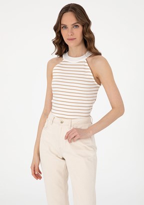 PIERRE CARDIN Bej Kadın Slim T-Shirt
