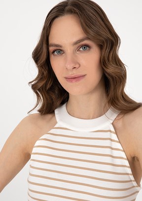 PIERRE CARDIN Bej Kadın Slim T-Shirt