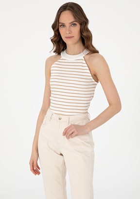 PIERRE CARDIN Bej Kadın Slim T-Shirt