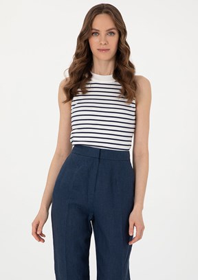 PIERRE CARDIN Lacivert Kadın Slim T-Shirt