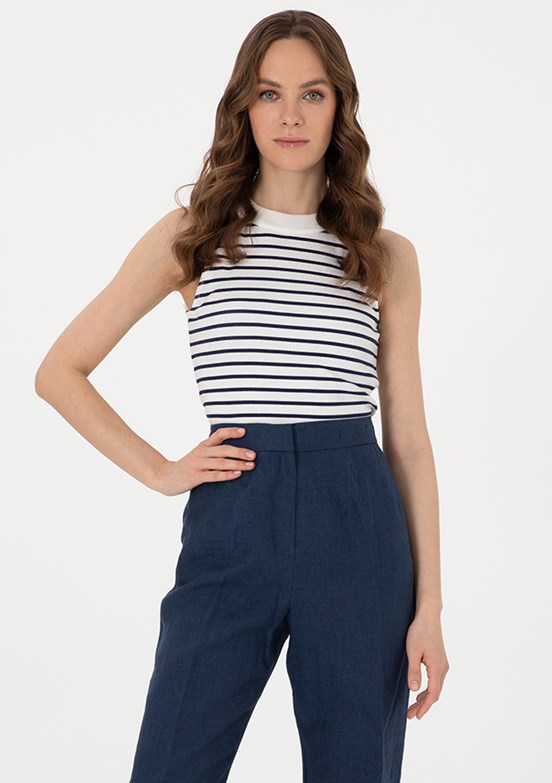 PIERRE CARDIN Lacivert Kadın Slim T-Shirt