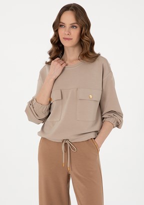 PIERRE CARDIN Bej Kadın Comfort Sweat Shirt
