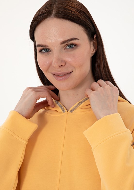 PIERRE CARDIN Sarı Kadın Cropped Sweat Shirt