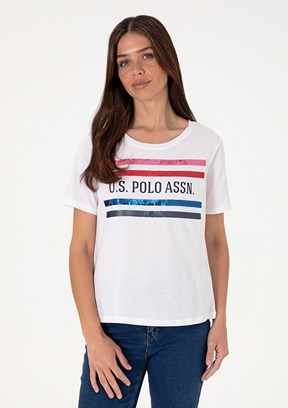 US POLO ASSN Beyaz Kadın Comfort T-shirt