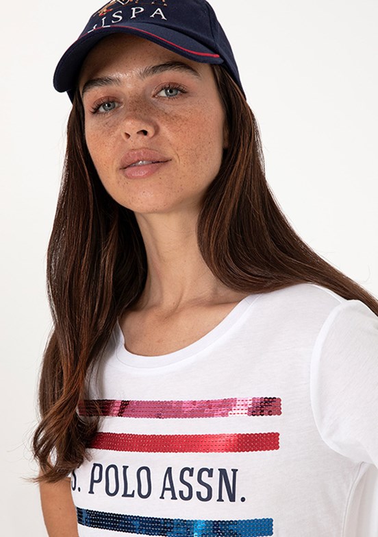 US POLO ASSN Beyaz Kadın Comfort T-shirt