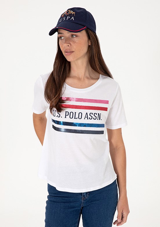 US POLO ASSN Beyaz Kadın Comfort T-shirt