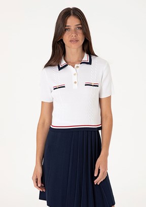 US POLO ASSN Beyaz Kadın Slim Kazak