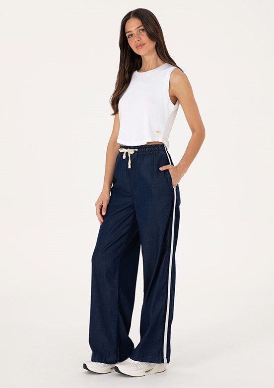US POLO ASSN Kadın Mavi Relax Jean Pantolon