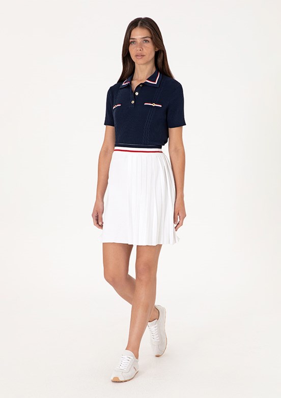 US POLO ASSN Kadın Beyaz Culotte Etek