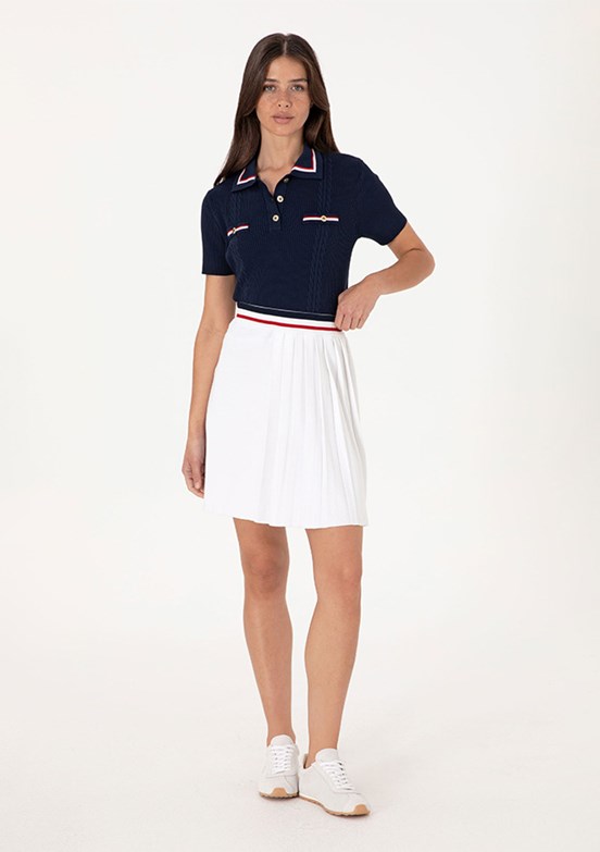 US POLO ASSN Beyaz Kadın Culotte Etek