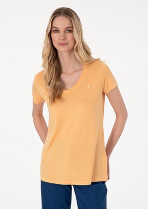 US POLO ASSN Kadın Turuncu Comfort T-Shirt